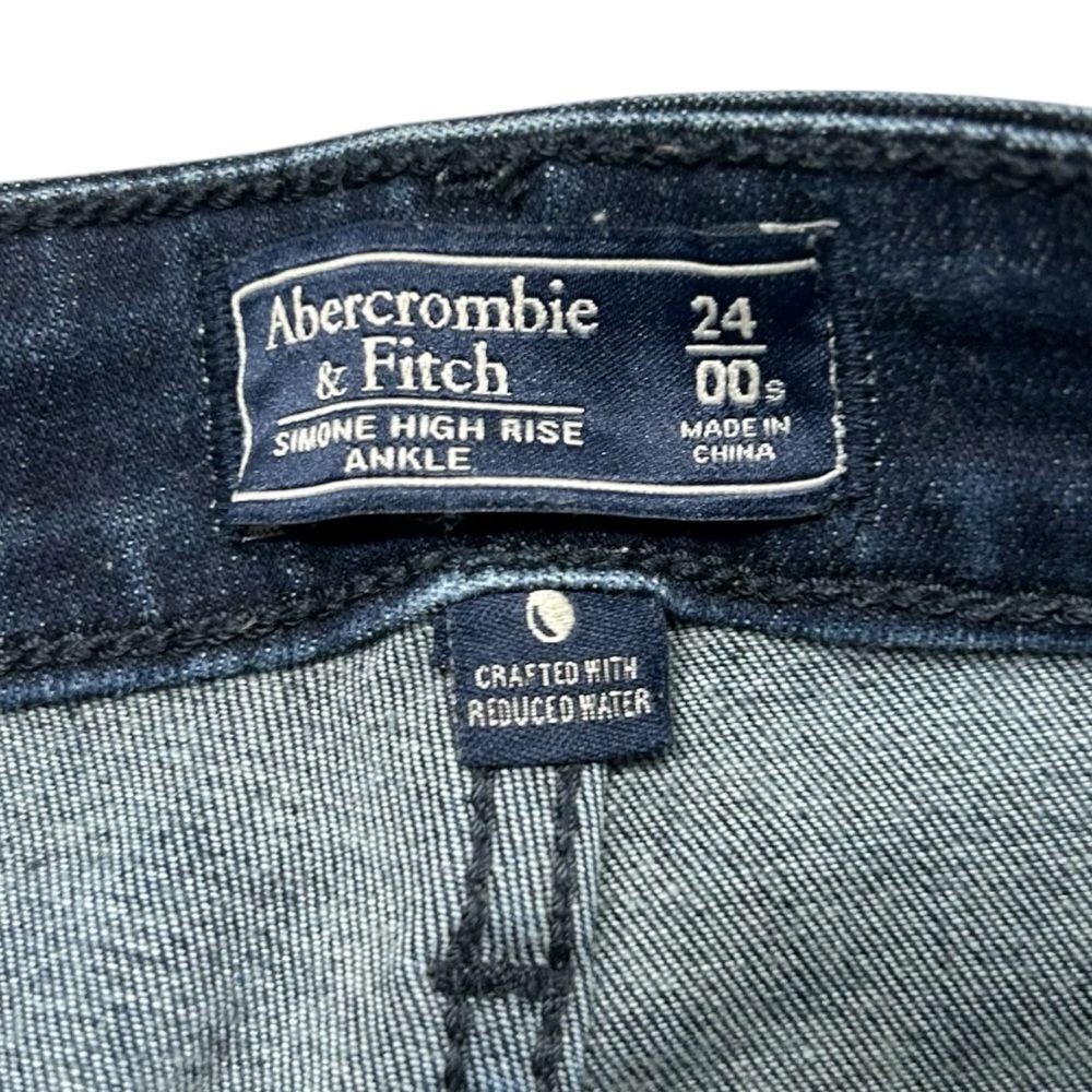 Abercrombie & Fitch Simone High Rise Ankle Split Hem Dark Wash Jeans‎ Sz 24 / 00 - Picture 5 of 10